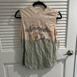 Pilcro Peach-to-Sage Ombre 'Great Lakes' Sleeveless Tank Top